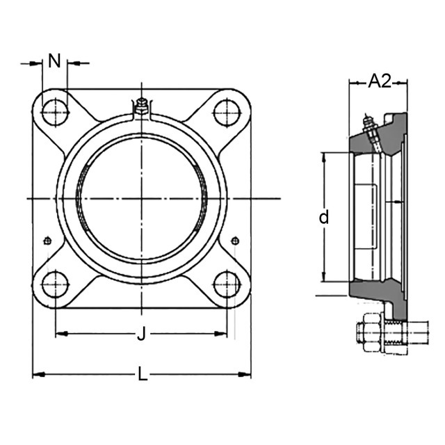 Palier Auto-aligneur Carre Fonte FY 506 M référence fournisseur 227194